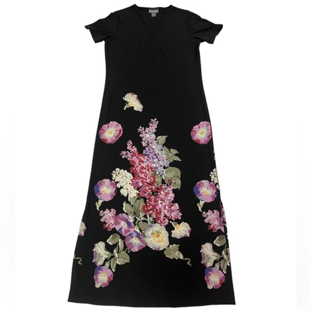 NWT Deadstock Vintage Y2k 90s Notations Floral Formal Modest Maxi Dress Size S